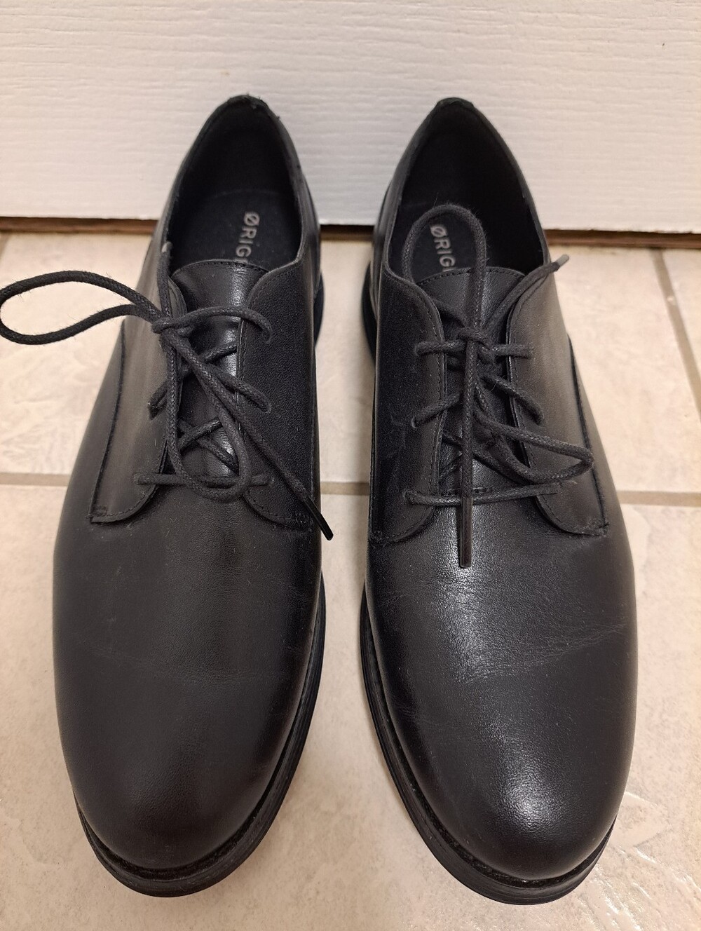 Cole Haan Black Leather Derby Shoes